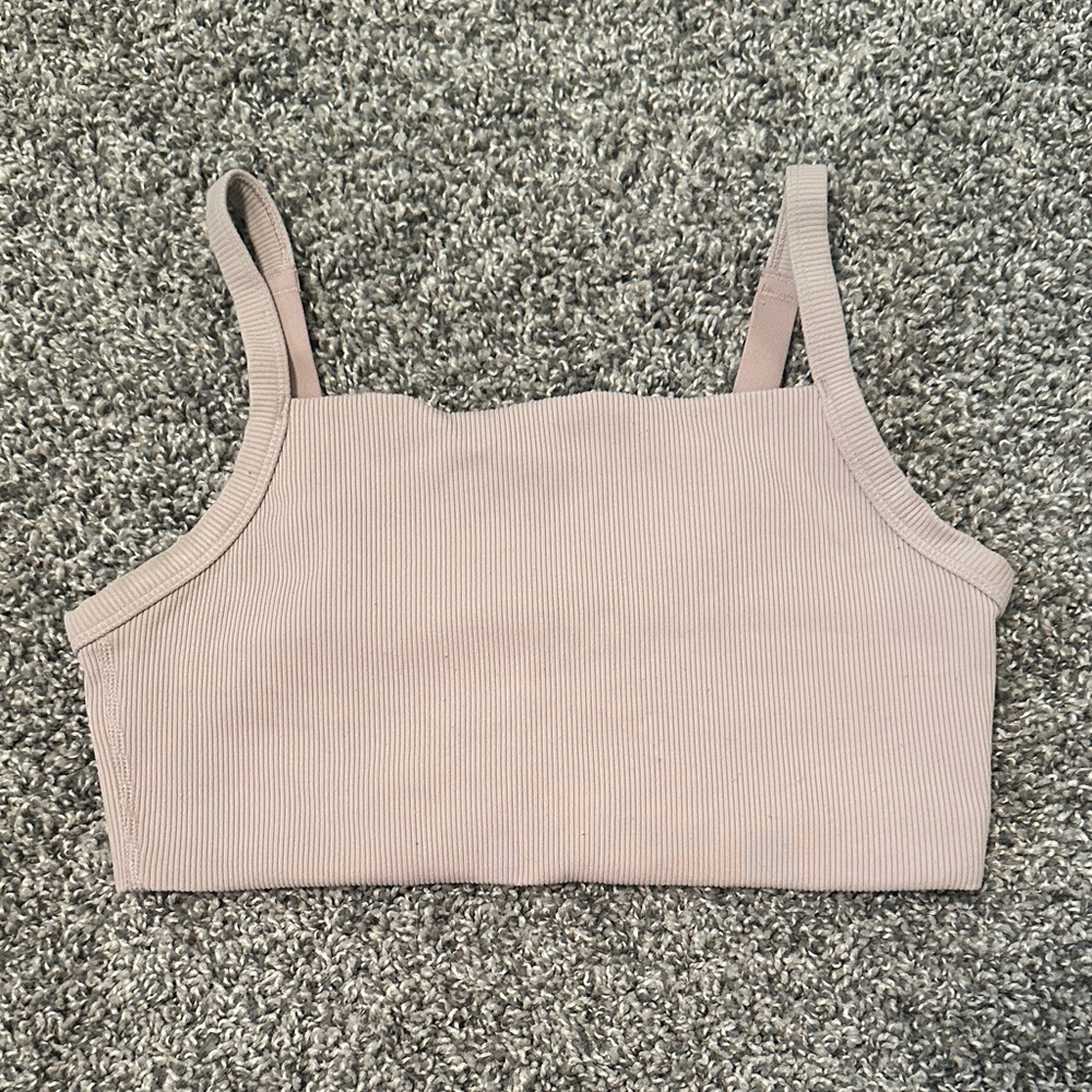 Aerie Ribbed Tank Top - Beige